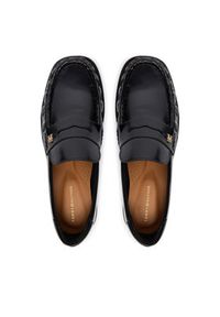 TOMMY HILFIGER - Tommy Hilfiger Loafersy Square Toe Abrasivato FW0FW08825 Czarny. Kolor: czarny. Materiał: skóra #3