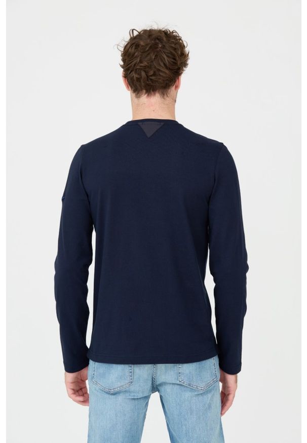 Aeronautica Militare - AERONAUTICA MILITARE Granatowy męski longsleeve bawełniany, Rozmiar M. Kolor: niebieski. Materiał: bawełna. Długość rękawa: długi rękaw