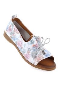 Skórzane półbuty damskie open toe multikolor Cambell 19388. Nosek buta: otwarty. Kolor: wielokolorowy. Materiał: skóra. Sezon: wiosna #1