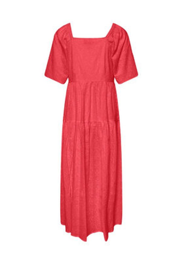 YAS Sukienka codzienna 26029550 Różowy Loose Fit. Okazja: na co dzień. Kolor: różowy, czerwony. Materiał: bawełna. Typ sukienki: proste. Styl: casual