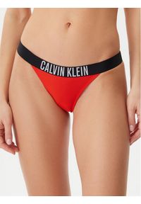 Calvin Klein Swimwear Dół od bikini KW0KW02857 Czerwony. Kolor: czerwony. Materiał: syntetyk