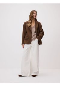 Reserved - Marynarka z dodatkiem wełny - brązowy. Kolor: brązowy. Materiał: wełna #1