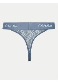 Calvin Klein Underwear Stringi 000QF7714E Niebieski. Kolor: niebieski. Materiał: syntetyk