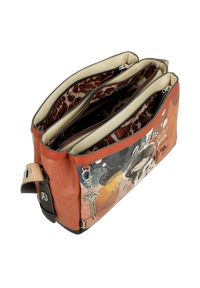 Pomarańczowa Oryginalna Listonoszka Damska Anekke Seria Alma. Kolor: pomarańczowy. Wzór: aplikacja. Dodatki: z breloczkiem. Materiał: zdobione. Styl: elegancki, casual. Rodzaj torebki: na ramię #4