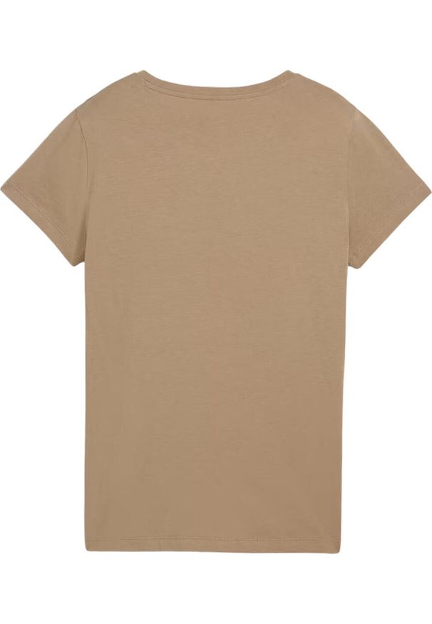 Koszulka sportowa damska Puma Script Tee. Kolor: beżowy. Długość rękawa: krótki rękaw. Długość: krótkie