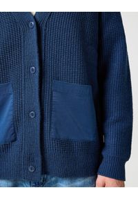 Wrangler - WRANGLER MĘSKI SWETER CARDIGAN BLUE 112357288