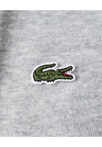 Lacoste - LACOSTE - Szara bluza z haftowanym logo. Kolor: szary. Materiał: prążkowany. Wzór: haft #6