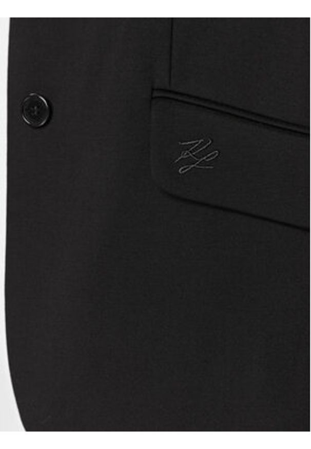 Karl Lagerfeld - KARL LAGERFELD Marynarka 235W1402 Czarny Regular Fit. Typ kołnierza: dekolt w karo. Kolor: czarny. Materiał: syntetyk