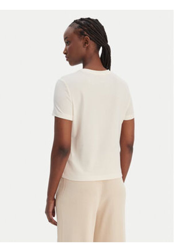 Guess T-Shirt V6GI06 K2967 Écru Regular Fit. Kolor: kremowy. Materiał: lyocell