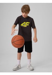 4f - 4F T-shirt regular z nadrukiem chłopięcy - szary 158 (12-13 lat). Okazja: na uczelnię, na co dzień. Kolor: szary. Materiał: materiał, bawełna, skóra, dzianina. Wzór: nadruk. Sezon: lato. Styl: klasyczny, casual #2