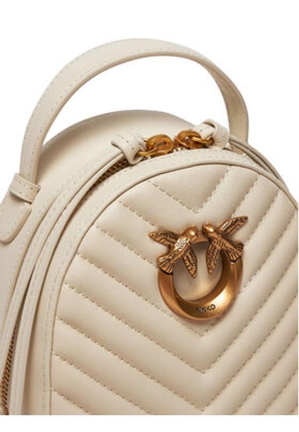 Pinko Plecak Love Click Mini Backpack . AI 24-25 PLTT 103614 A1J2 Beżowy. Kolor: beżowy. Materiał: skóra