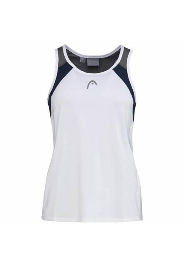 Head - Koszulka bez rękawów damska CLUB 22 Tank Top. Kolor: niebieski, wielokolorowy, biały. Materiał: poliester, materiał, jersey. Długość rękawa: bez rękawów. Wzór: aplikacja. Sport: tenis