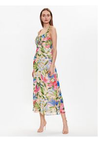 NAF NAF Sukienka Laquarelle XENR44 Beżowy Regular Fit. Okazja: na co dzień. Kolor: beżowy. Materiał: syntetyk. Typ sukienki: proste. Styl: casual #5