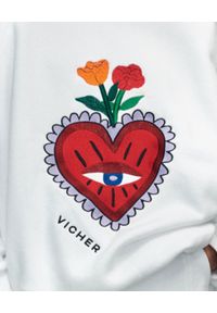 VICHER - Biała bluza REBELL HEART. Kolor: biały. Wzór: haft. Styl: klasyczny #3