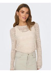 JDY Sweter Sun Lay 15287384 Beżowy Regular Fit. Kolor: beżowy. Materiał: syntetyk #5