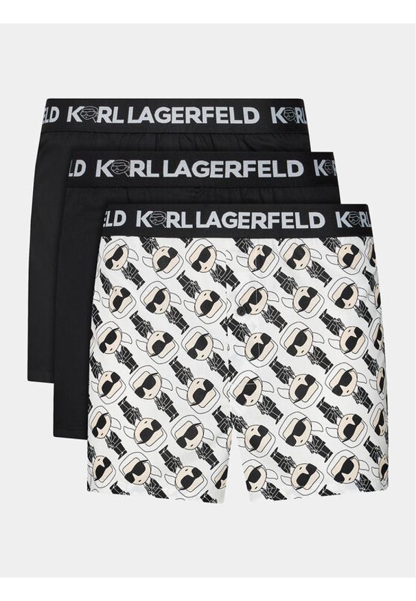 Karl Lagerfeld - KARL LAGERFELD Komplet 3 par bokserek Ikonik 2.0 Woven Boxer (X3) 236M2102 Czarny. Kolor: czarny. Materiał: bawełna