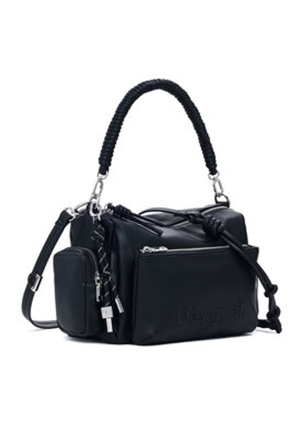 Desigual Torebka 25SAXPBJ Czarny. Kolor: czarny. Materiał: skórzane