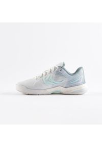 ARTENGO - Buty tenisowe damskie Artengo Fast Pro na każdą nawierzchnię. Kolor: biały, wielokolorowy, niebieski, zielony. Materiał: mesh, kauczuk. Szerokość cholewki: normalna. Sport: tenis