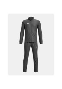 Zestaw piłkarski dziecięcy Under Armour Challenger Tracksuit. Kolor: szary. Materiał: dresówka. Styl: sportowy #1