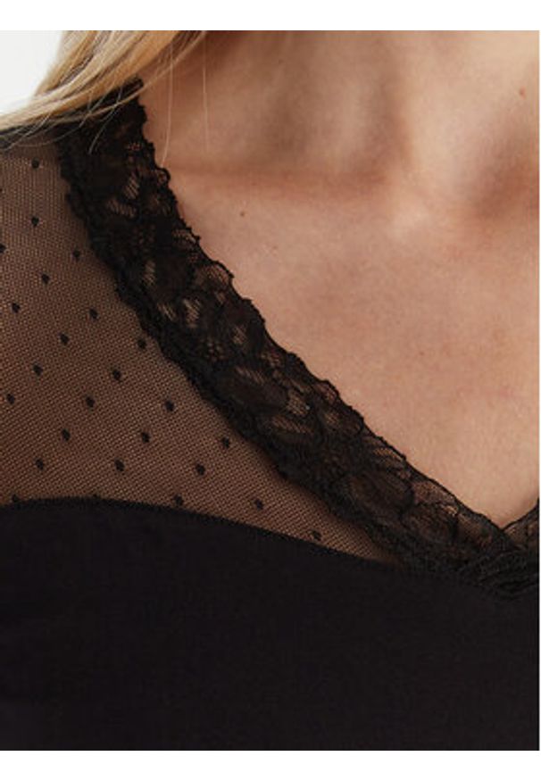 YSABEL MORA - Ysabel Mora Koszulka piżamowa 19479 Czarny Slim Fit. Kolor: czarny. Materiał: bawełna