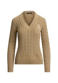 Lauren Ralph Lauren - LAUREN RALPH LAUREN Sweter Meren 200888795013 Beżowy Regular Fit. Kolor: beżowy. Materiał: bawełna #6