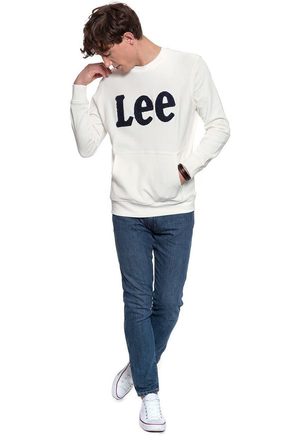 Lee - BLUZA LEE BOUCLE CREW SWS OFF WHITE L81OSOMK 112121879