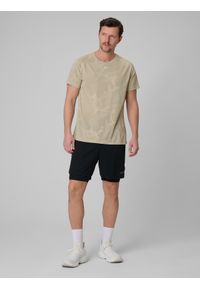 4f - 4F Spodenki treningowe szybkoschnące męskie - czarne M. Kolor: czarny. Materiał: skóra. Sport: fitness #1