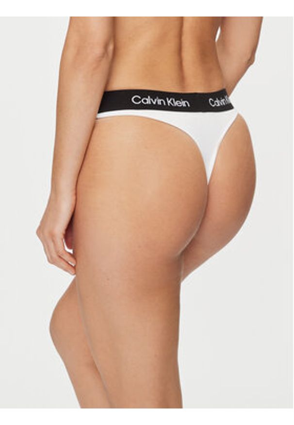 Calvin Klein Swimwear Dół od bikini KW0KW02258 Biały. Kolor: biały. Materiał: syntetyk