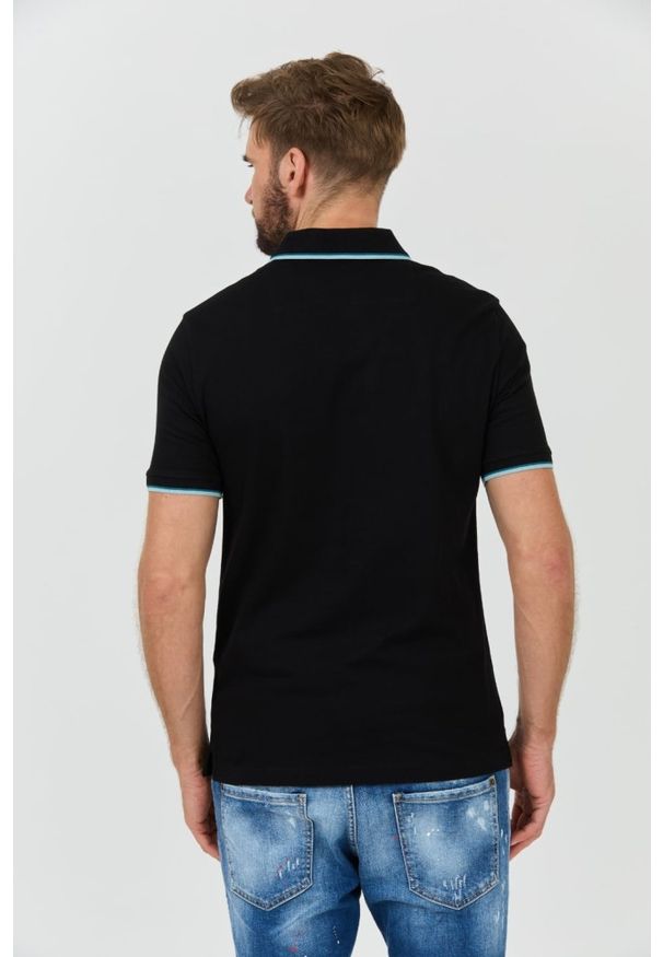 Guess - GUESS Czarne polo Lyle. Typ kołnierza: polo. Kolor: czarny
