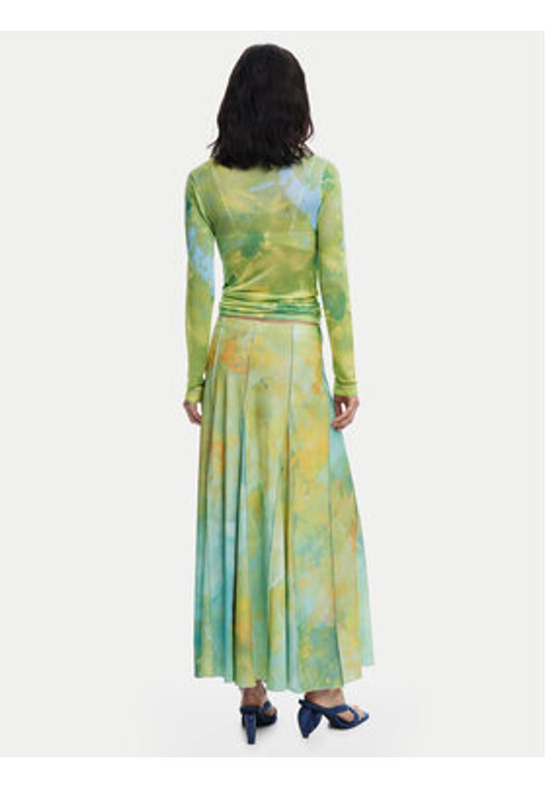 Desigual Spódnica maxi Desvanecer 25WWFK06 Zielony Regular Fit. Kolor: zielony. Materiał: syntetyk