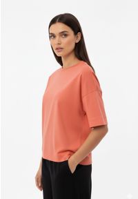 Volcano - Bawełniany t-shirt, Comfort Fit, T-FLAME. Kolor: pomarańczowy. Materiał: bawełna. Długość rękawa: krótki rękaw. Długość: krótkie. Styl: klasyczny #1