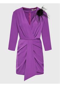 Sukienka koktajlowa Kontatto. Kolor: fioletowy. Materiał: syntetyk. Styl: wizytowy #1