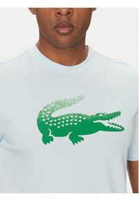 Lacoste T-Shirt TH8970 Błękitny Regular Fit. Kolor: niebieski. Materiał: bawełna, syntetyk #3
