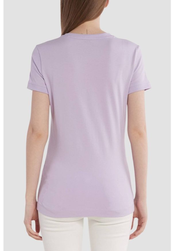 Guess - GUESS Lawendowy damski t-shirt Mini, Rozmiar XL. Kolor: fioletowy