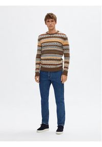Selected Homme Sweter 16090839 Brązowy Regular Fit. Kolor: brązowy. Materiał: syntetyk #6