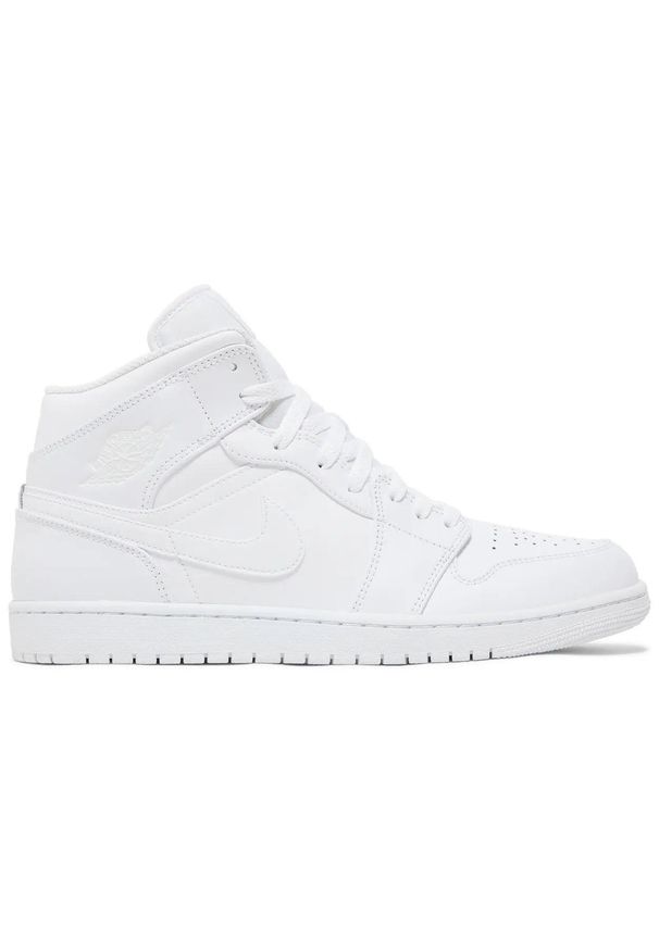 Buty Sportowe Damskie Nike Air Jordan 1 Mid. Okazja: na co dzień. Kolor: biały. Materiał: guma, skóra. Sport: turystyka piesza