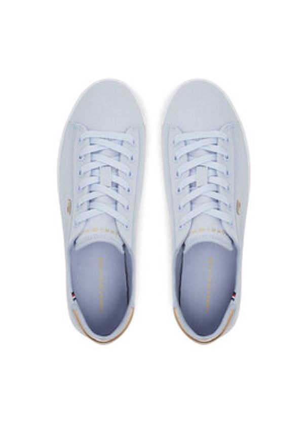 TOMMY HILFIGER - Tommy Hilfiger Sneakersy Vulc Canvas Lace Up Sneaker FW0FW08647 Błękitny. Kolor: niebieski. Materiał: materiał