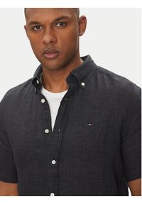 TOMMY HILFIGER - Tommy Hilfiger Koszula MW0MW35207 Czarny Regular Fit. Kolor: czarny. Materiał: len