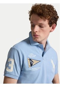 Polo Ralph Lauren Polo 710B21921002 Niebieski jasny Custom Slim Fit. Typ kołnierza: polo. Kolor: niebieski. Materiał: bawełna #3