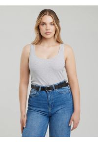 Big-Star - Koszulka damska na ramiączkach szara Alena 901. Kolor: szary. Materiał: skóra, bawełna, elastan. Długość rękawa: na ramiączkach. Sezon: zima, lato. Styl: sportowy #5