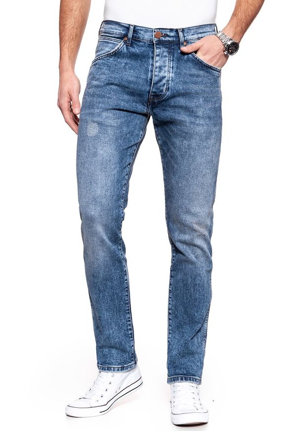 Wrangler - SPODNIE MĘSKIE WRANGLER BOYTON BLUE GOODS W16EHM10G. Stan: obniżony