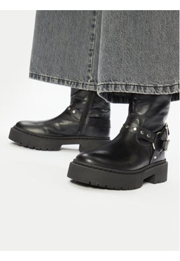 Steve Madden Botki Zwart SM11003405 Czarny. Kolor: czarny. Materiał: skóra