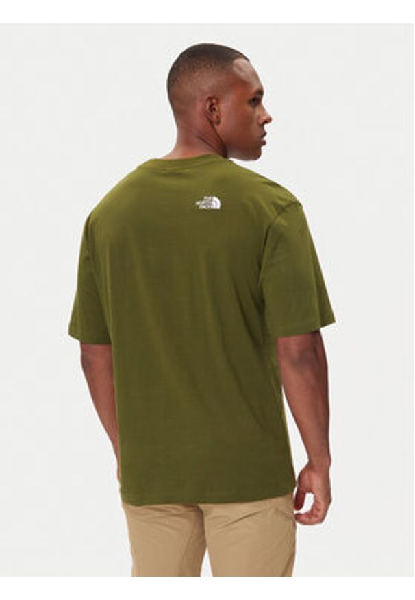 The North Face T-Shirt Simple Dome NF0A87NR Zielony Oversize. Kolor: zielony. Materiał: bawełna
