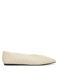 Calvin Klein Baleriny Square Ballerina Aop Lth HW0HW02936 Beżowy. Kolor: beżowy. Materiał: skóra #1