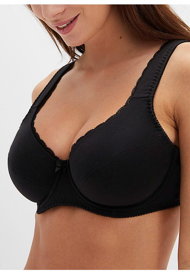 bonprix - Biustonosz na fiszbinach z miękką bawełną organiczną (3 szt.). Kolor: różowy. Materiał: bawełna