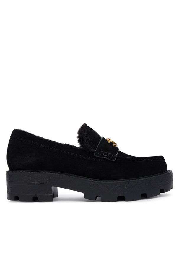 Guess Loafersy za Czarny. Kolor: czarny. Materiał: skóra, zamsz