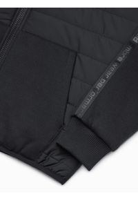 Ombre Clothing - Kurtka męska z łączonych tkanin - czarna V1. Kolor: czarny. Materiał: tkanina. Styl: sportowy #8