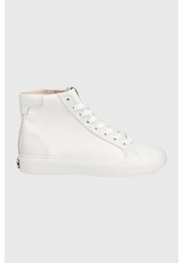 Calvin Klein trampki damskie kolor biały. Nosek buta: okrągły. Kolor: biały