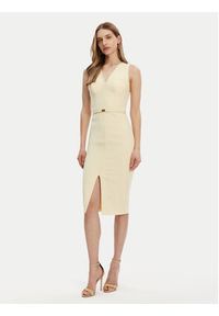 Elisabetta Franchi Sukienka koktajlowa AB-706-51E2-DC7 Żółty Slim Fit. Kolor: żółty. Materiał: syntetyk. Styl: wizytowy