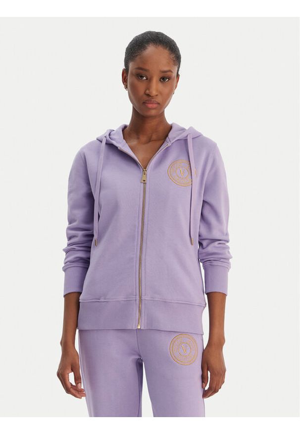 Versace Jeans Couture Bluza 80HAIT02 CF01T Fioletowy Regular Fit. Typ kołnierza: kołnierzyk włoski. Kolor: fioletowy. Materiał: bawełna